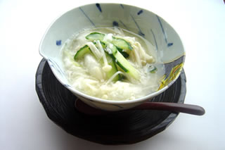 長芋とえのきたけのわさび酢