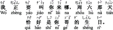 中国語：それなら土曜日の夜に家に行きます。