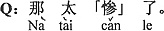 中国語：それはとても悲惨だ。